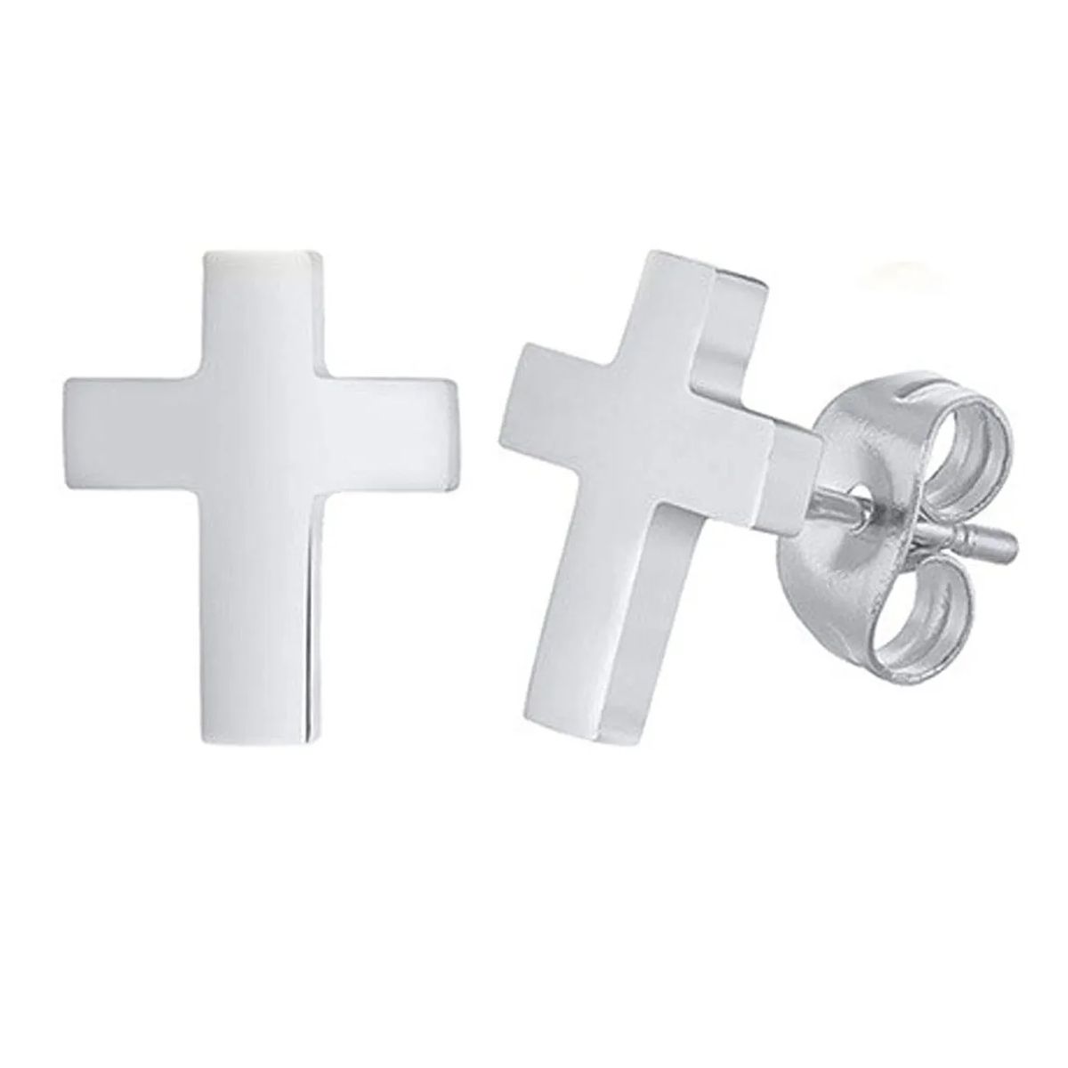 GENERICO - Aros Punk Cruz Silver Guns Hombre Mujer Moda Royal Madriz