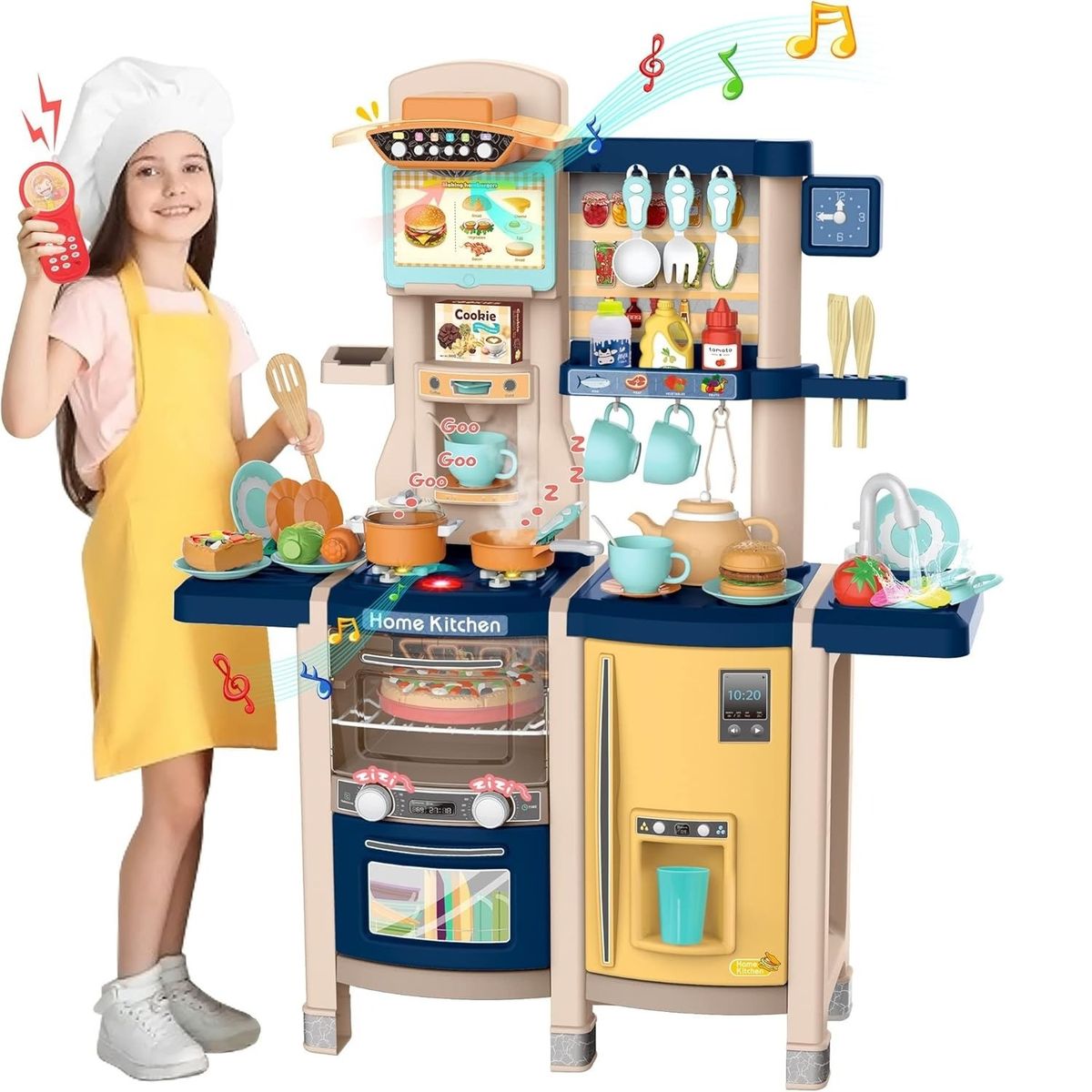 GENERICO - COCINA 100 CM AZUL CON 66 PCS