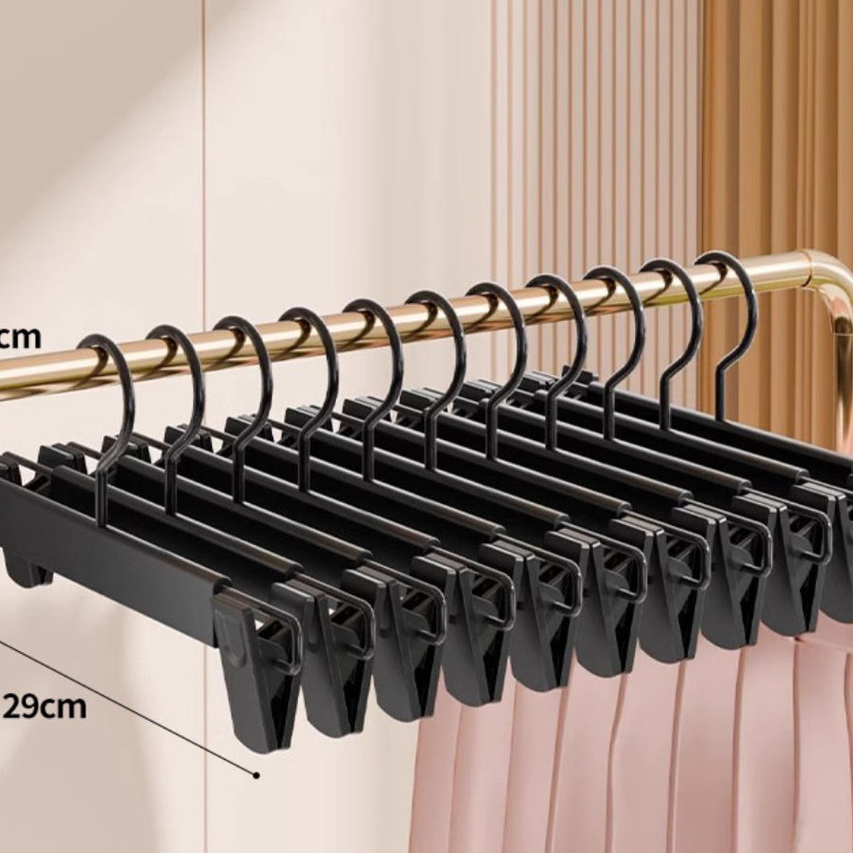 KINDA NICE - Perchas Colgador Pantalones De Plástico Con Pinza 20pzas