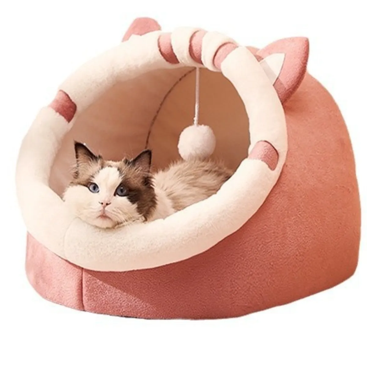 KINDA NICE - Casa Cama Plush Iglú Nido Mascota Perro Gatos M