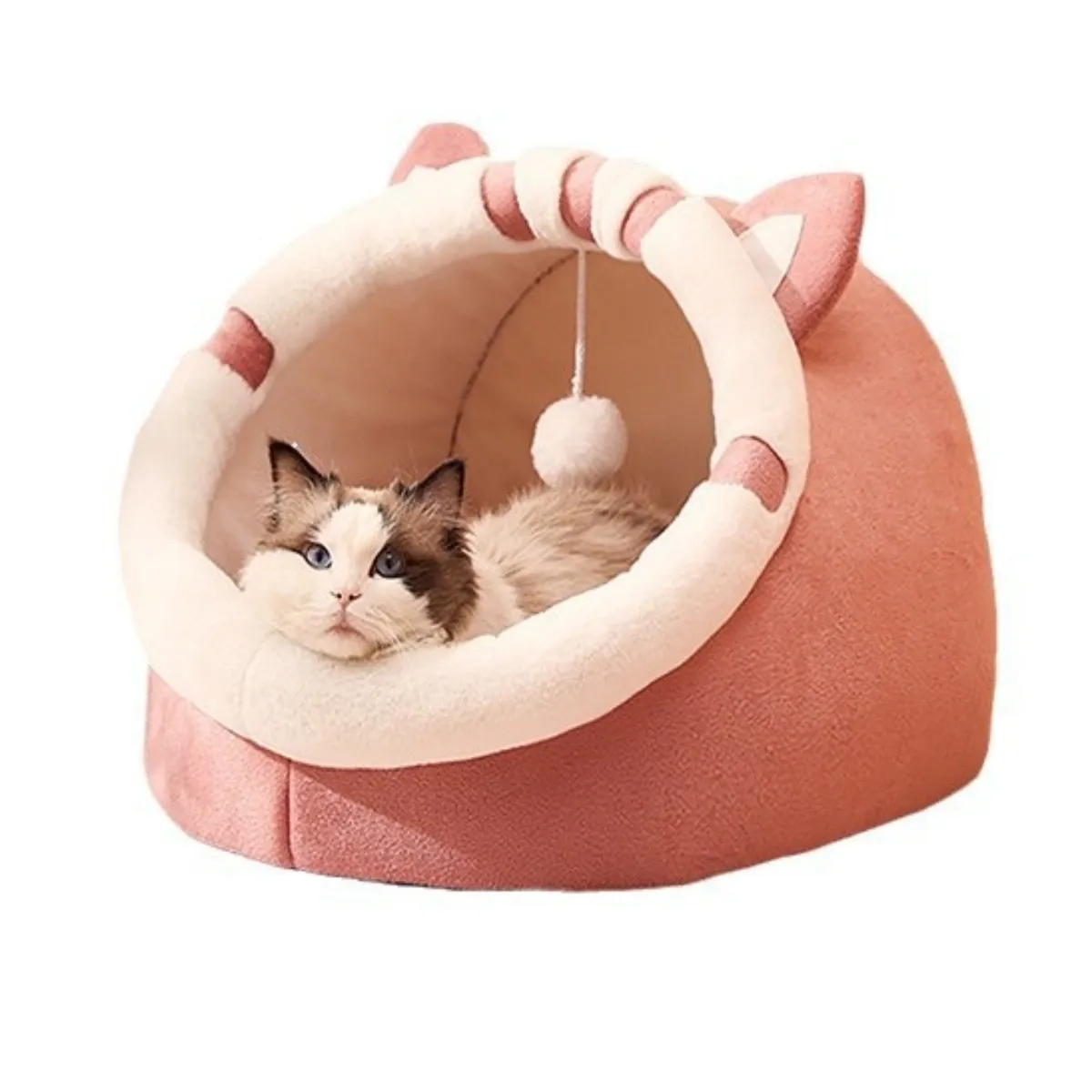 KINDA NICE - Casa Cama Plush Iglú Nido Mascota Perro Gatos M