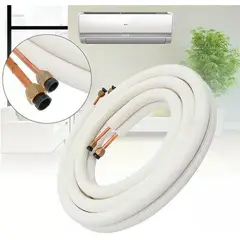 KUANGYE - 5 metros Tubo aislado de 1/4 pulgadas 3/8 pulgadas para aire acondicionado Con Tuercas