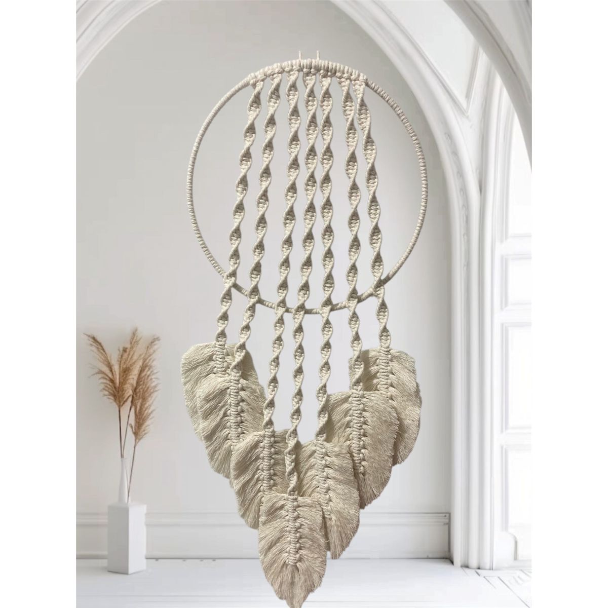 GENERICO - Tapiz Atrapasueños hojas macramé