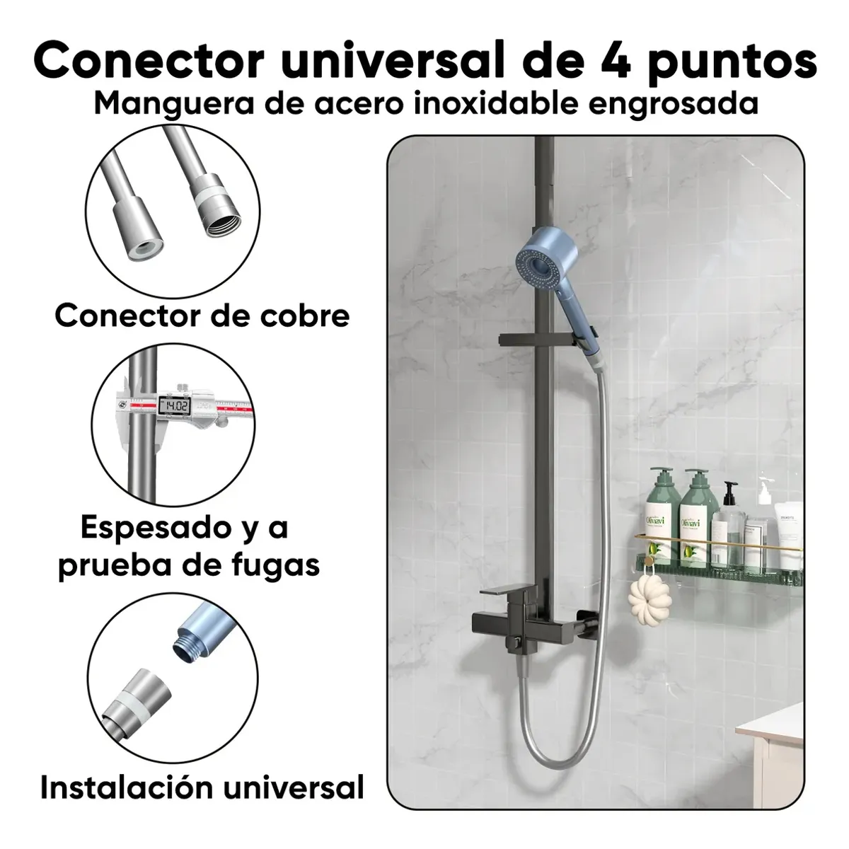 KUANGYE - Regulable 5 Modos Ducha De Alta Filtro Ducha Presión