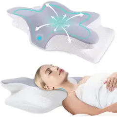KUANGYE - Almohada Memory Foam Ortopédica Ergonómica Cervical Confort