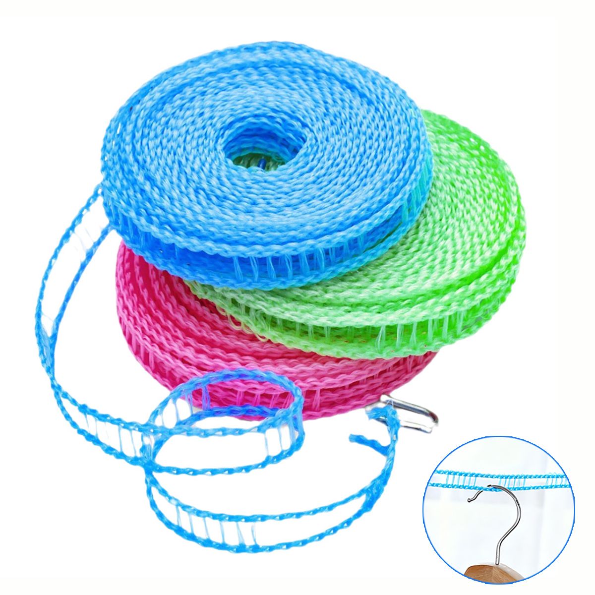 GENERICO - 3pcs Tendedero 10m Antideslizante Y Resistente Al Viento