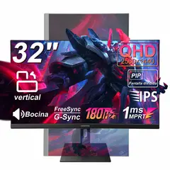 XUNDEFINED - Monitor Gamer 32 2k Qhd 180hz Bocina Vertical Compatible con X box ps 1440p