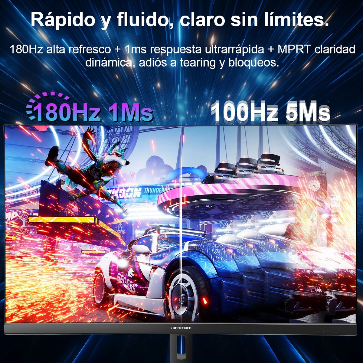 XUNDEFINED - Monitor Gamer Xundefined 32 2k Qhd 180hz Bocina Vertical Compatible con X box ps 1440p