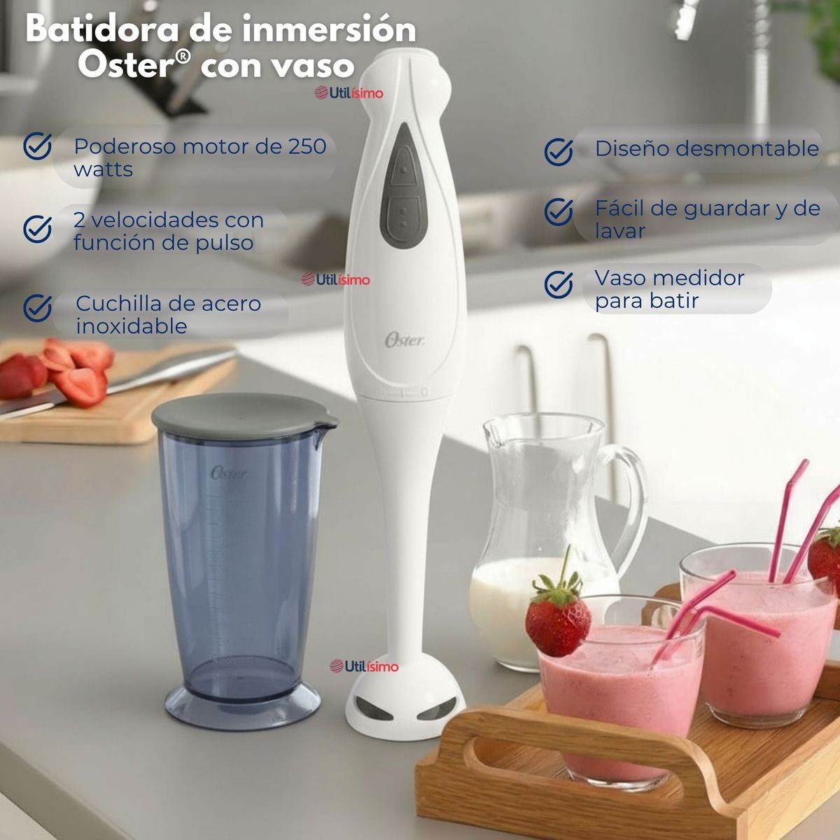OSTER - Batidora de inmersión Oster® con vaso 2609