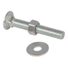 METALFER - Pack Perno Coche 1 /2x 1 1 /2 Zn+tuerca+golilla Pl Cte (100 Un