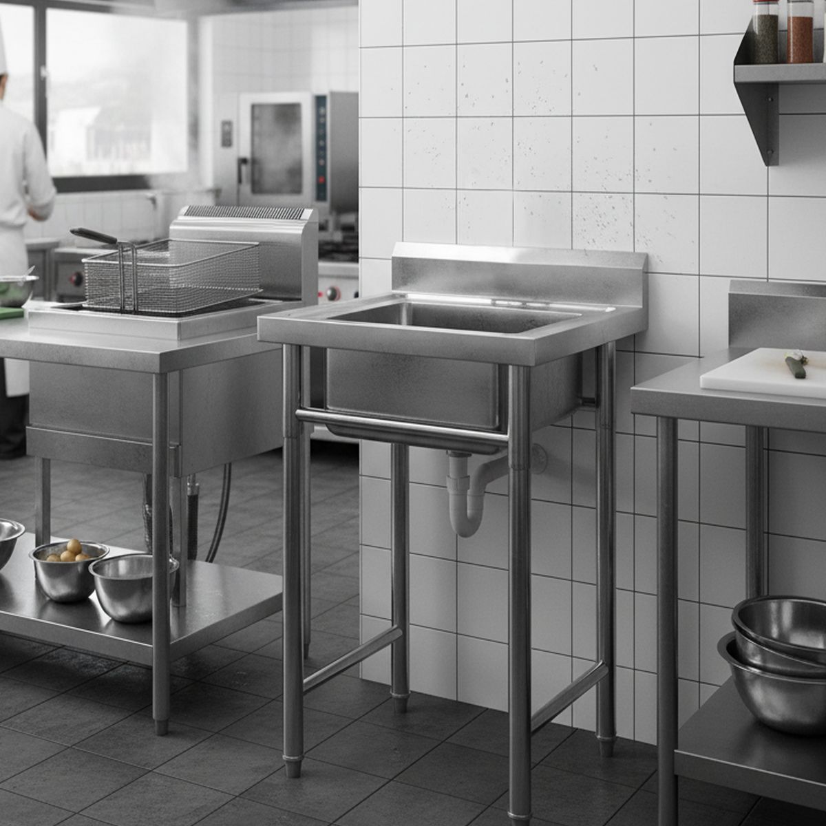 JOYTEK - Lavafondo de Acero Inoxidable Joytek 50x50x90 cm