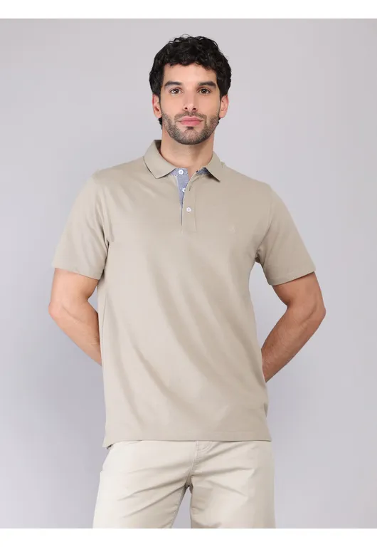 Polera Pique Lisa Beige S