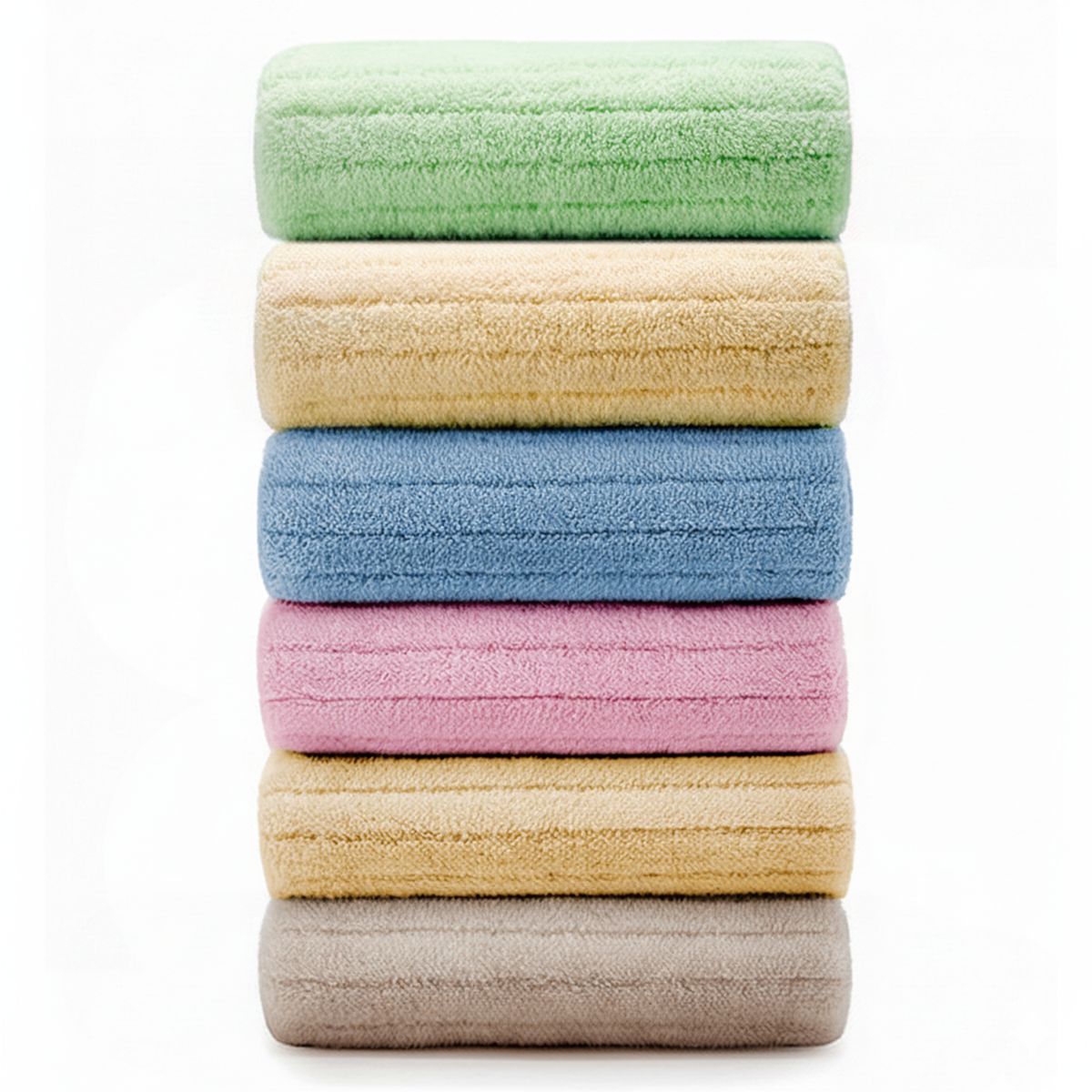 GENERICO - PACK 6 TOALLAS MANO MICROFIBRA 35*75CM - Verde claro