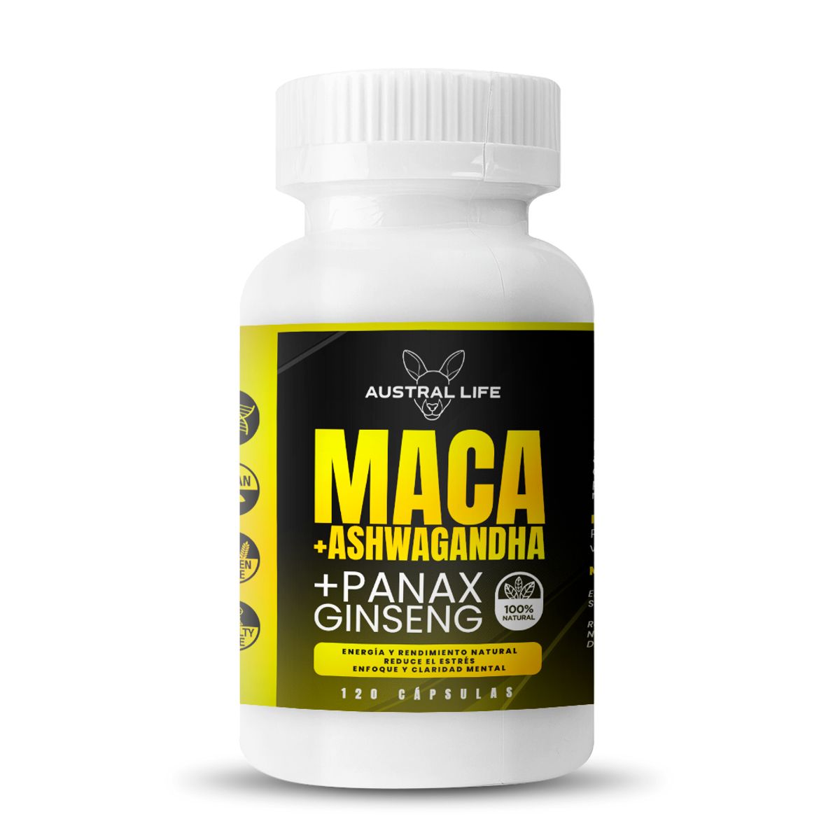 GENERICO - Maca Ashwagandha + Panax Ginseng 120 Cápsulas - Austral Life
