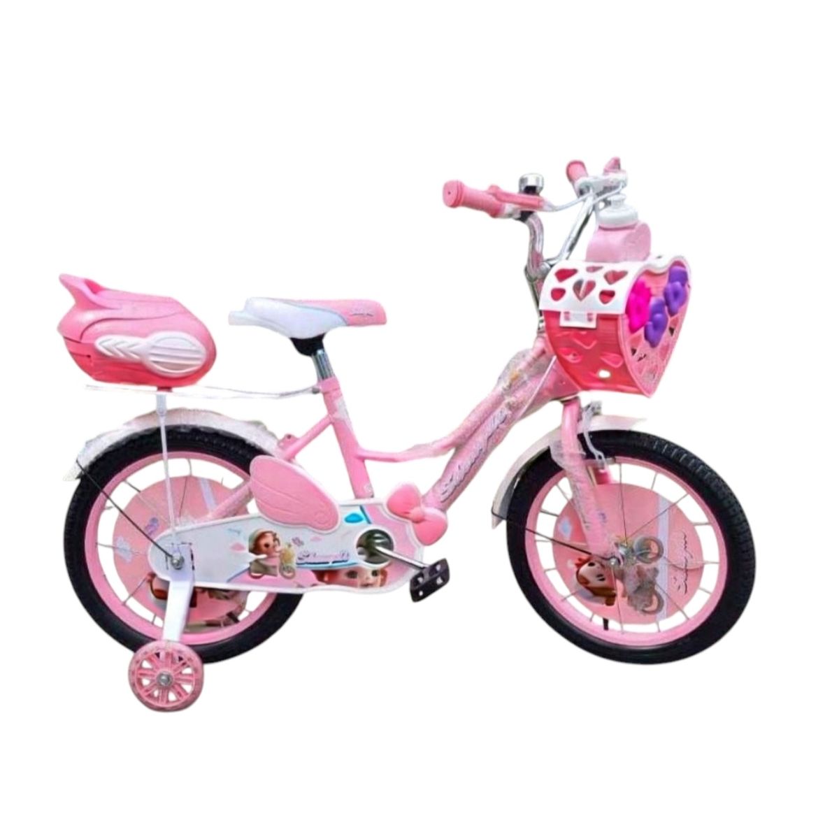 GENERICO - bicicleta aro 16 con ruedas de aprendizaje morada