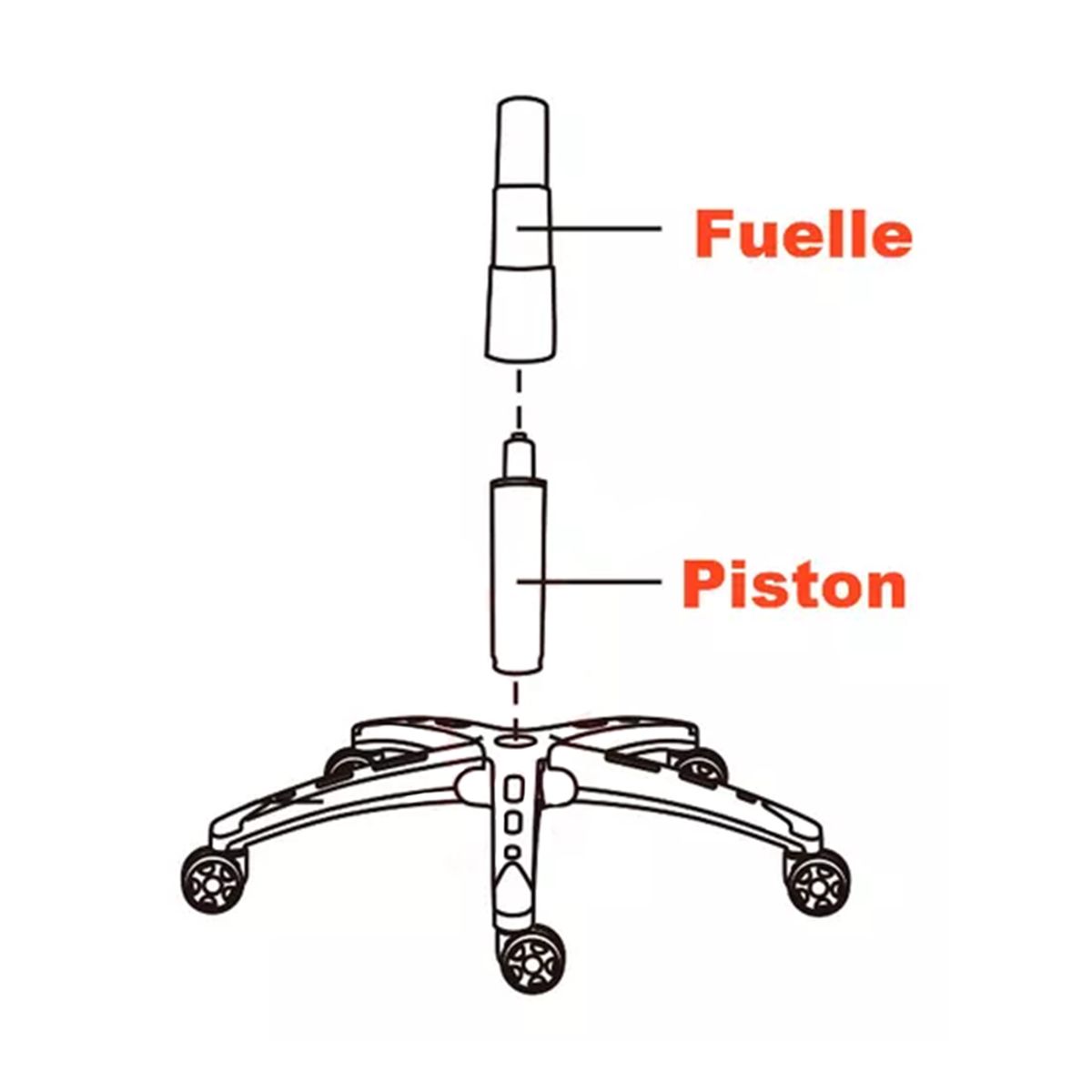 GENERICO - Funda Cubre Pistón Universal para Silla Gamer y Escritorio