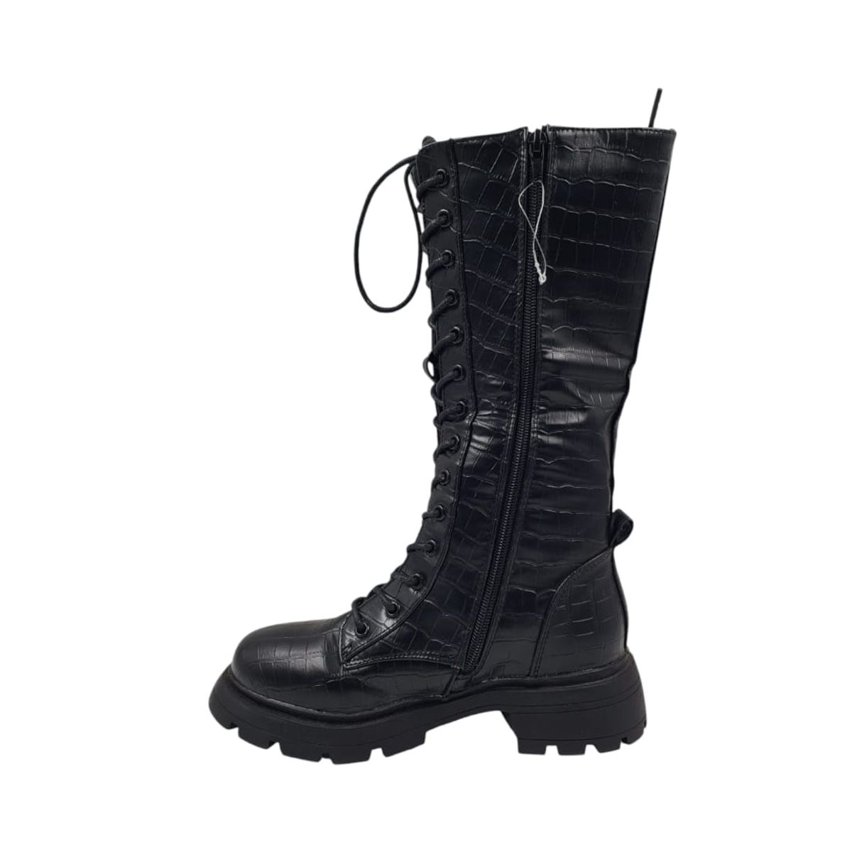 HERIEL - Bota Negra Plataforma Mujer