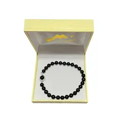 MALLORCA - Pulsera de Perlas Negras de 19cm con broche a presion