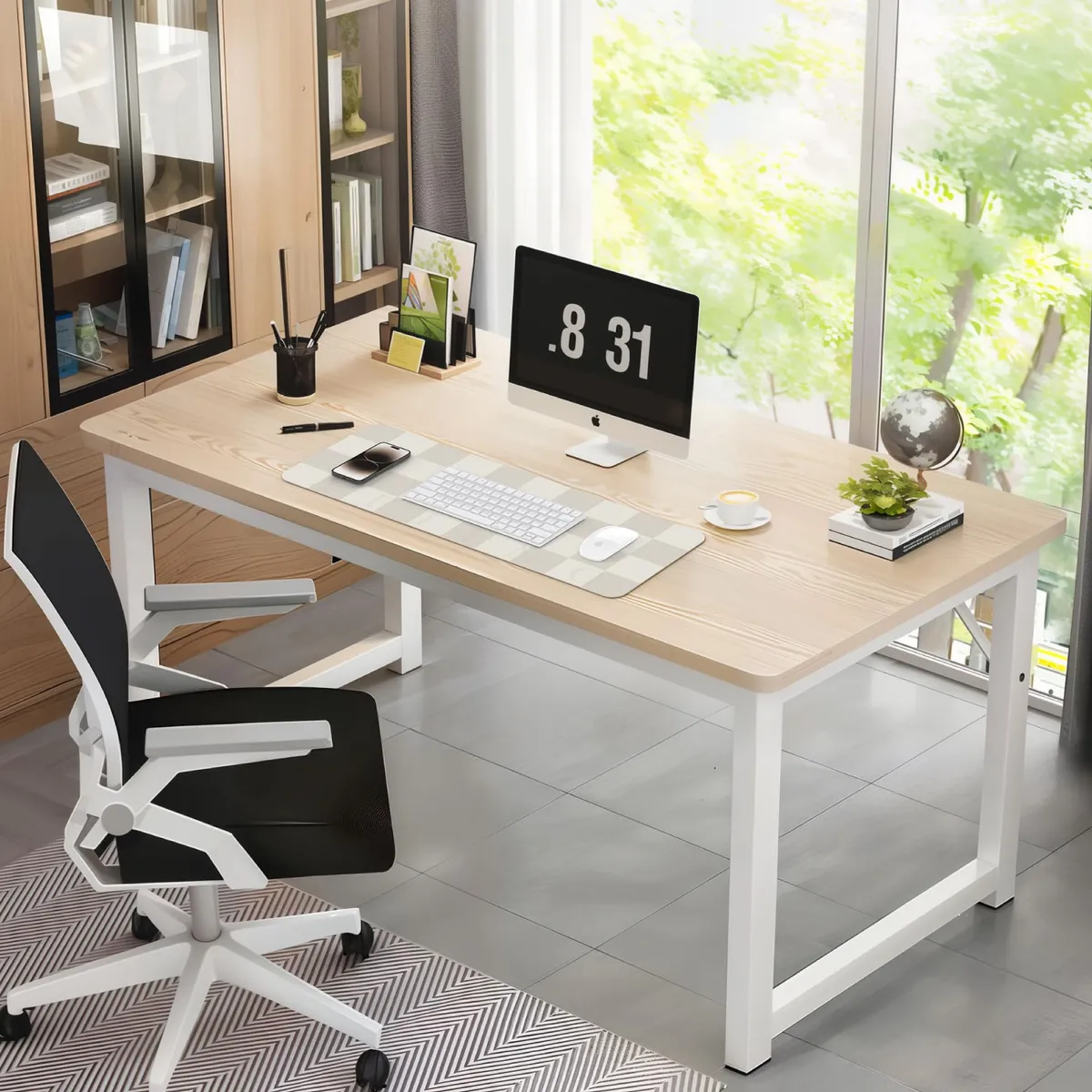 MUNDO ONLINE - Escritorio Oficina Pata Metal Gruesa Antideslizante 140x75x60 Cm 