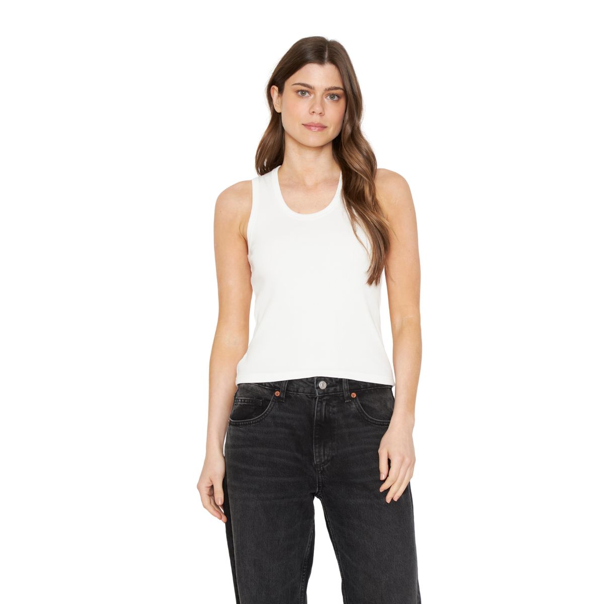 JACINTA TIENDA - Polera Mae Cuello Redondo blanca Jacinta Tienda
