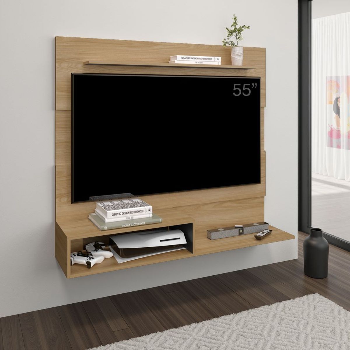 TUHOME - Panel Tv 55 Beijing Fresno Europeo Y Wengue 120x140x31.5 Cm