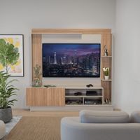 Estante Tv 55 Doha Taupe Y Miel 175x180x38.5 Cm