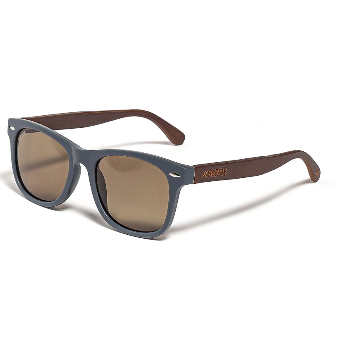 NERFIS - Anteojos de sol bambú Nerfis Classic Matte Blue Polarizado