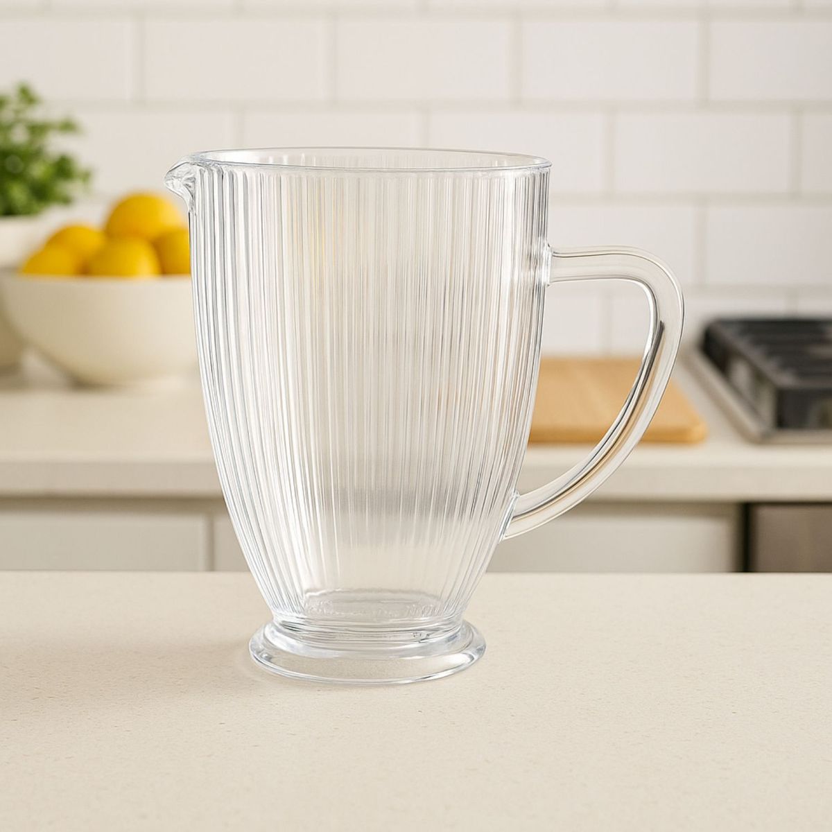 ALLEGRA - Set 6 Jarras Talladas 1350mL Lisa Bebida Allegra Vidrio