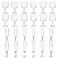 ALLEGRA - Set 24 Copas Talladas Lisa Vidrio Transparente