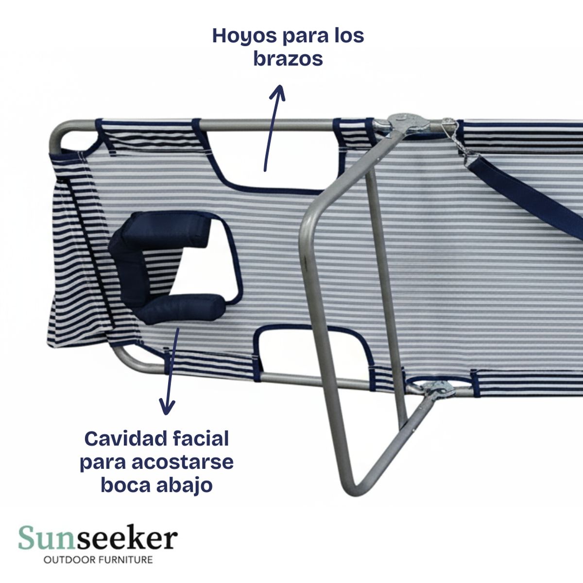 SUNSEEKER - Reposera de Playa Reclinable Exterior Plegable Sunseeker