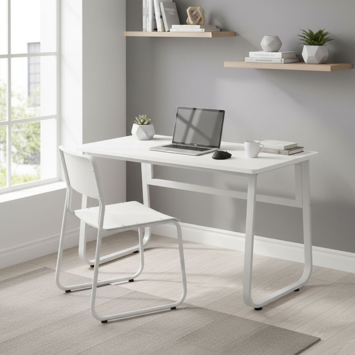 MUNDO ONLINE - Escritorio Oficina Snow Nordico Antideslizante 100X75X60 Cm