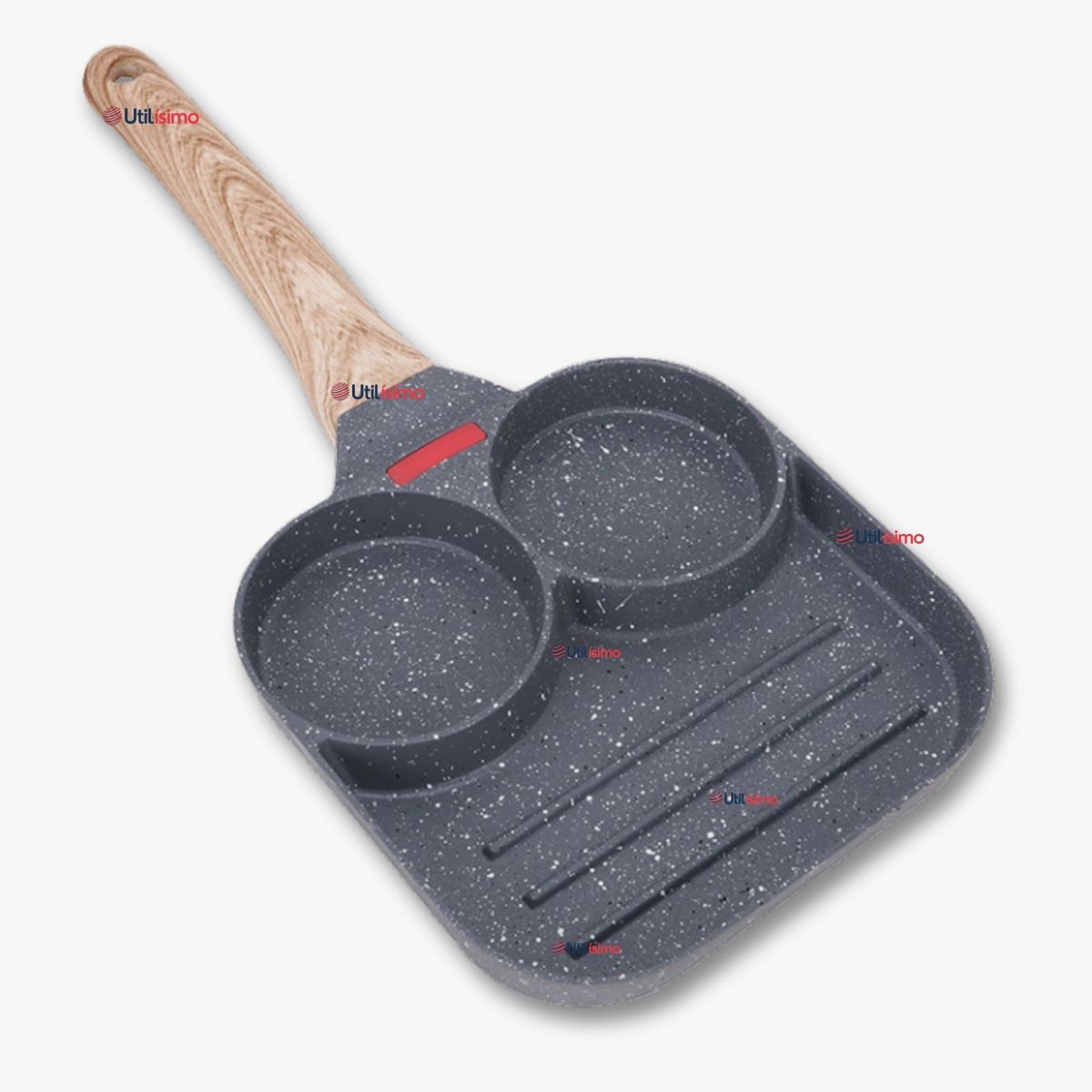 LINE - Sartén de Aluminio Antiadherente 3 en 1 Para Huevos Panqueques Hamburguesas