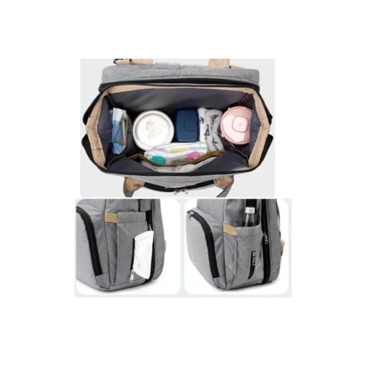 GENERICO - Mochila de Pañales Multifuncional con Cuna Plegable Impermeable y Unisex