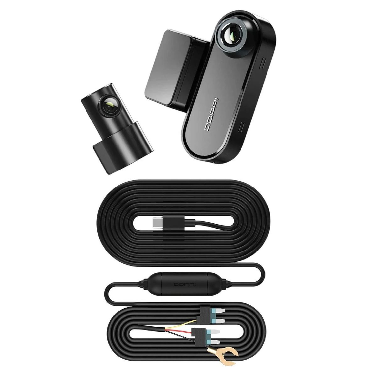 DDPAI - Set Cámara De Vehículo 4K Frontal 1080p Trasera GPS ADAS DDPAI N5 Dual + Kit AHC12