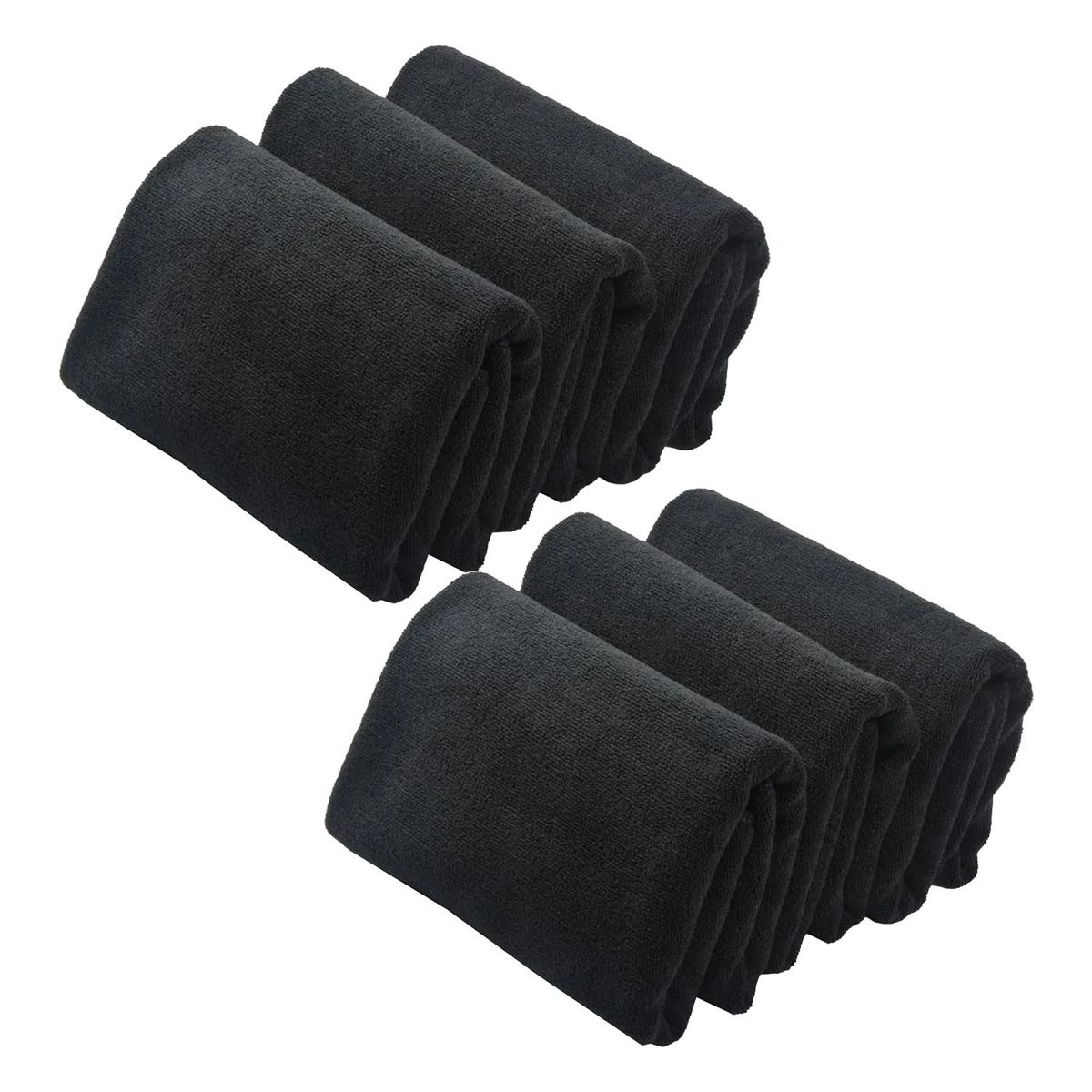 GENERICO - PACK 6 TOALLAS NEGRA PELUQUERIA HOTEL BARBERIA SPA GYM 35*75 CM