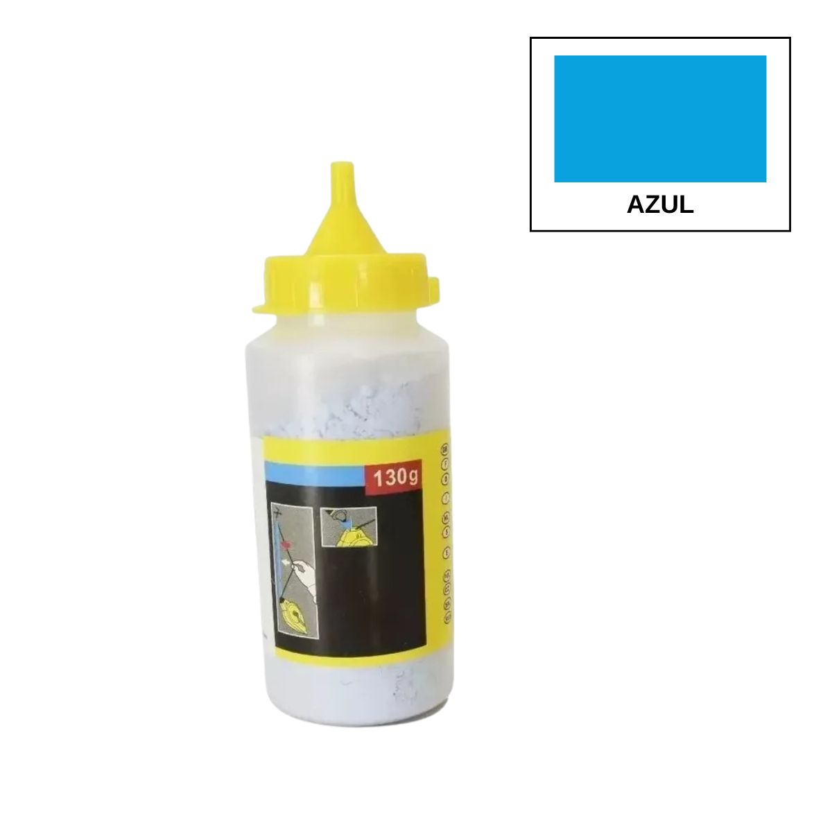 GENERICO - Set Tizador con Nivel de Burbuja y Tiza 130g Azul