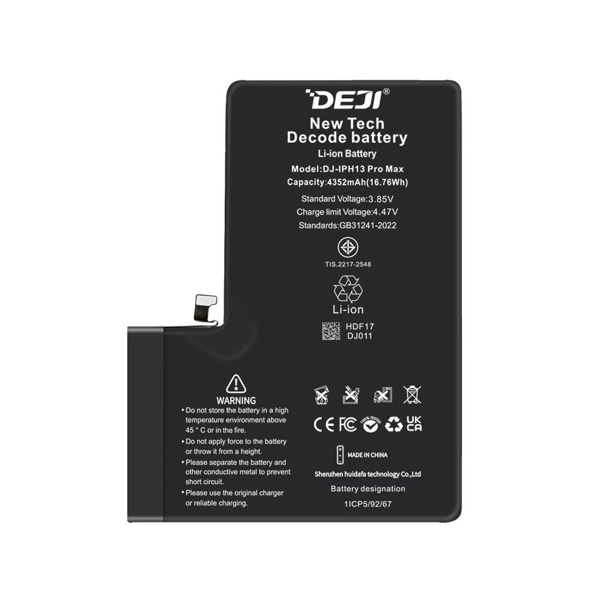 GENERICO - Batería Programada para Iphone 13 Pro Max Marca Deji