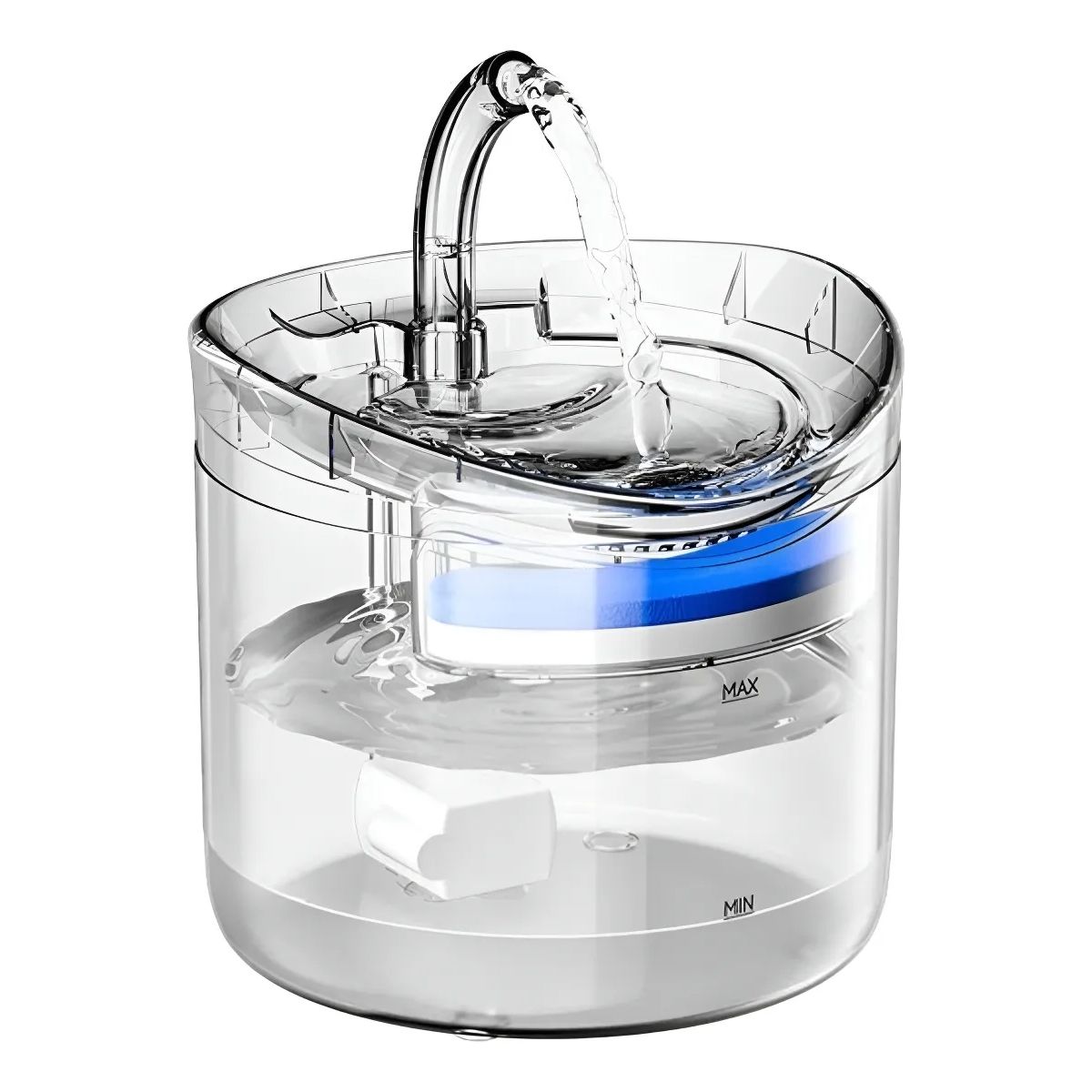 GENERICO - Fuente Bebedero para mascotas 1.8 Lts - Sensor Automático Transparente con Filtro 4 Capas