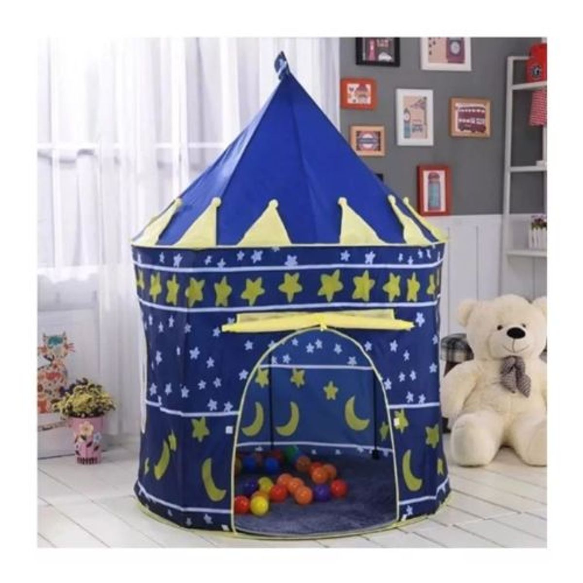GENERICO - Carpa Infantil Castillo Para Niños Portátil Azul