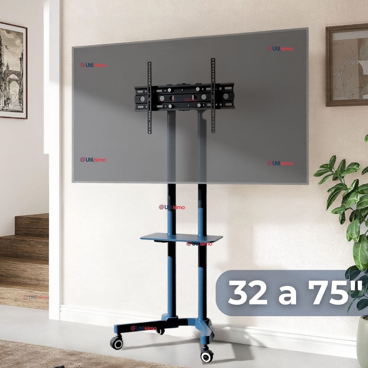 LINE - Soporte TV 32 a 75 Pulgadas 50Kg Soporte TV Portátil Con Ruedas