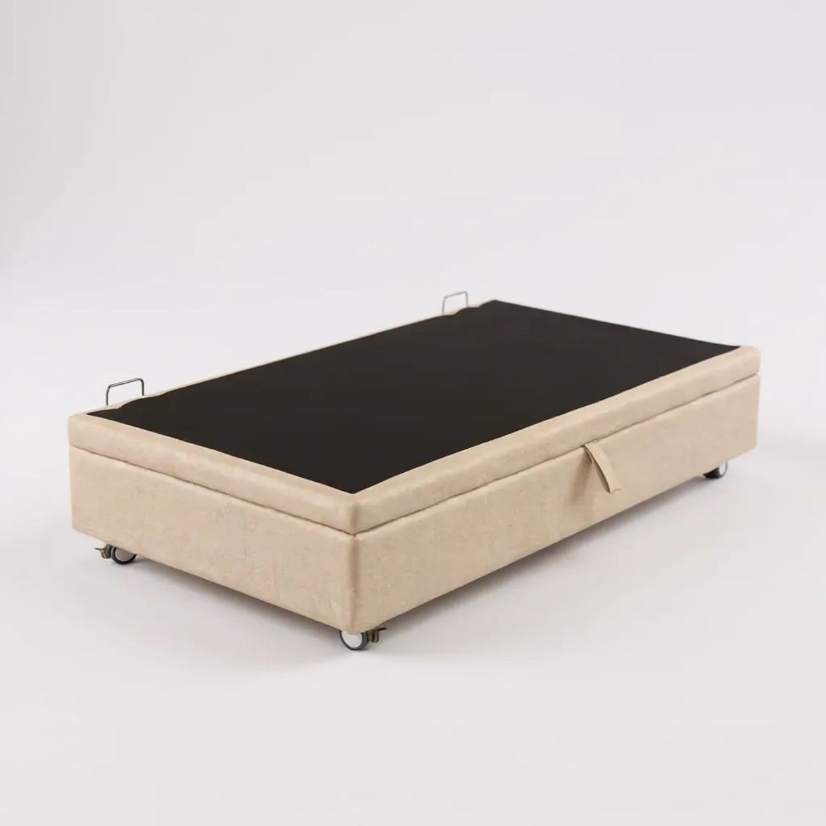 BLOCCARE - Base Cama Baul 1.5 Plaza (Beige)  L190 / con Ruedas Logo / Sin refuerzo