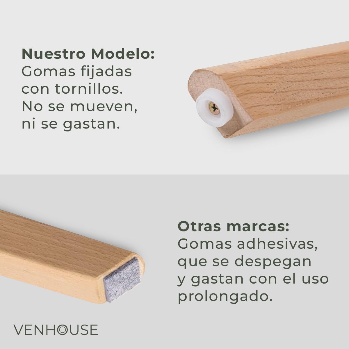 VENHOOUSE - Pack 3 Sillas Tulips Acolchadas Grises