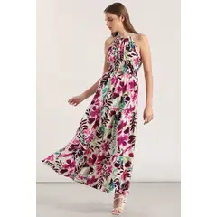 LIOLA - Vestido maxi estampado mujer verde