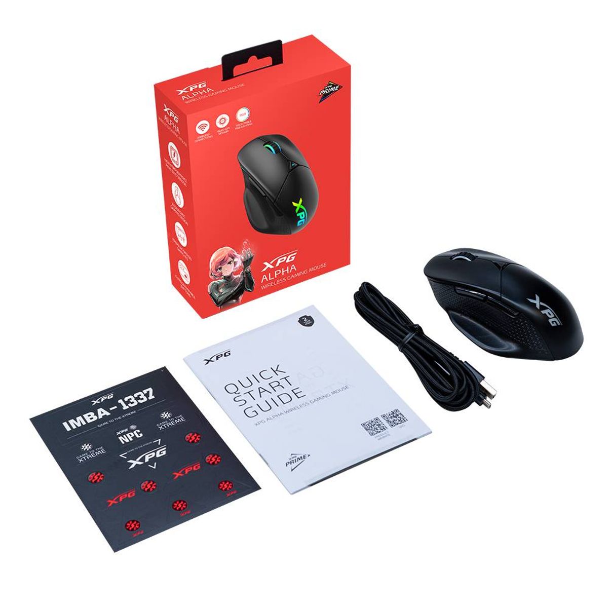 XPG - Mouse Gamer Inalámbrico XPG ALPHA, USB-C, 6 Botones, 60Hrs, PIXART PAW 3335