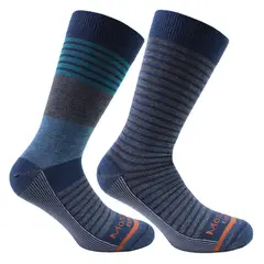 MONARCH - 2 Pares Calcetines Cobre Largo Americano Rayas