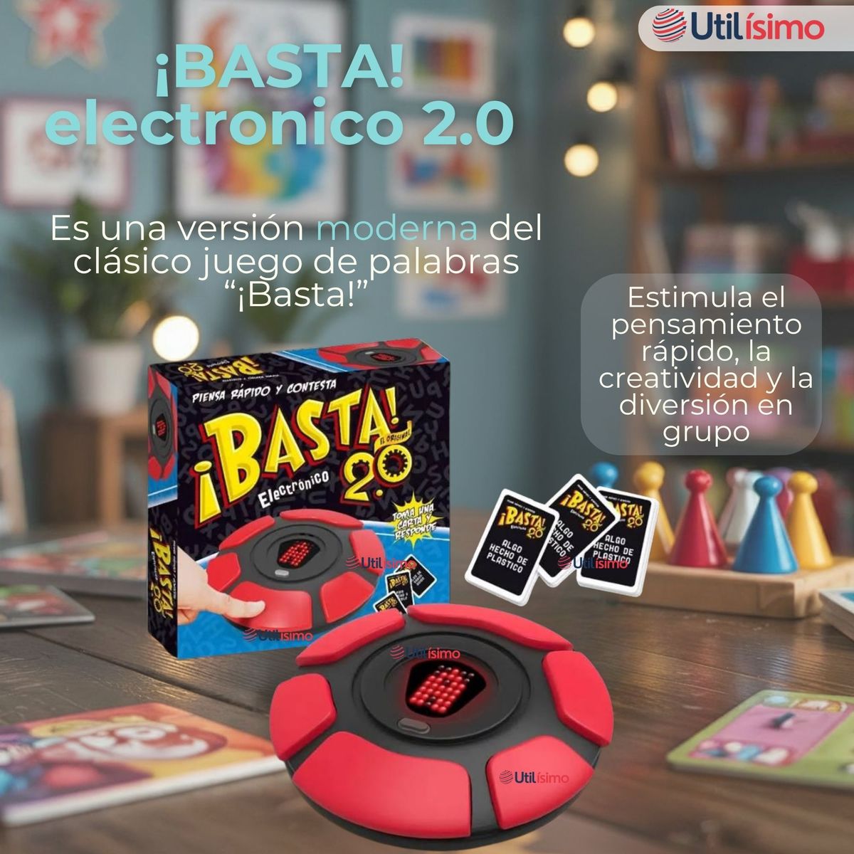 LINE - Basta Electrónico 2.0 Juego de Mesa Piensa Rápido