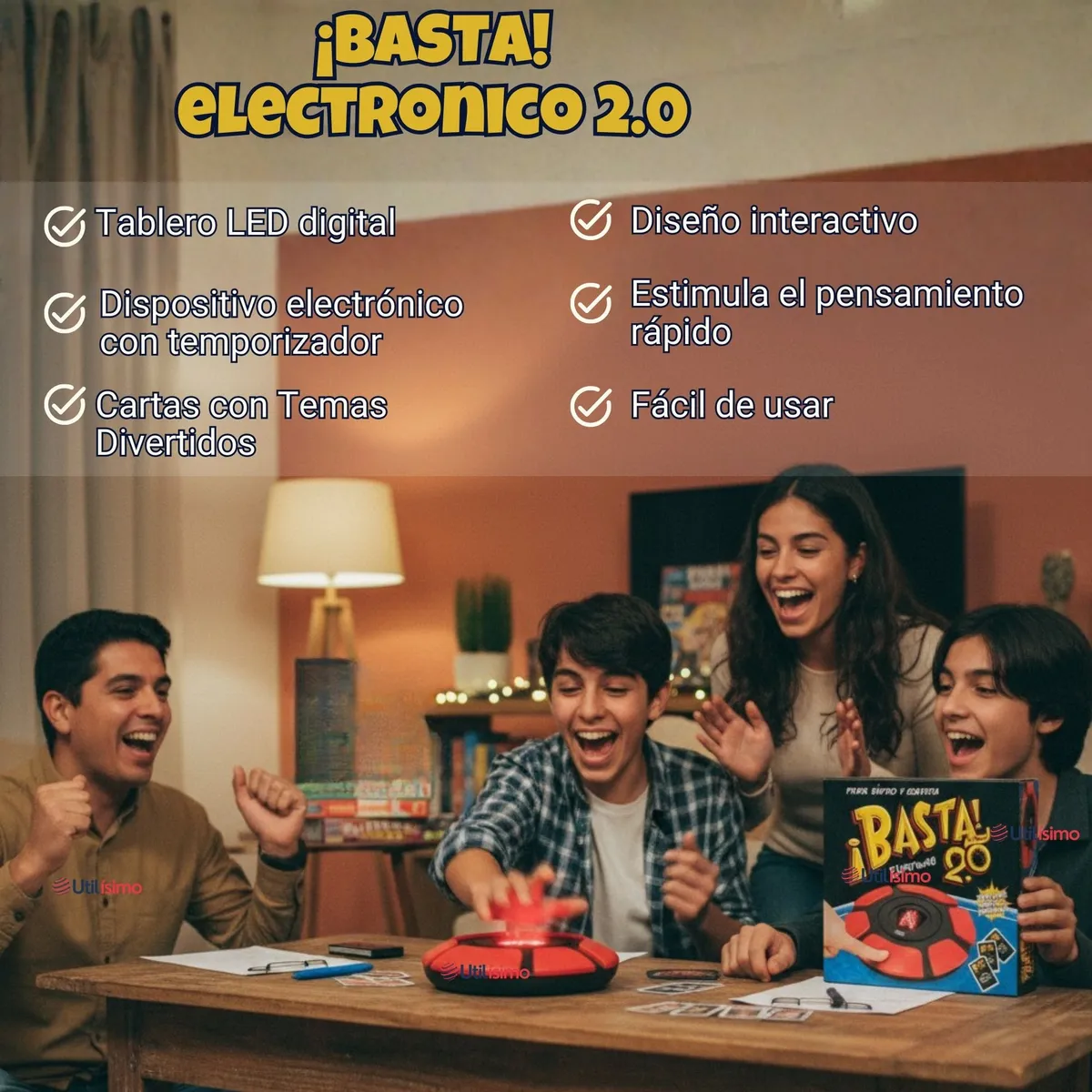 LINE - Basta Electrónico 2.0 Juego de Mesa Piensa Rápido