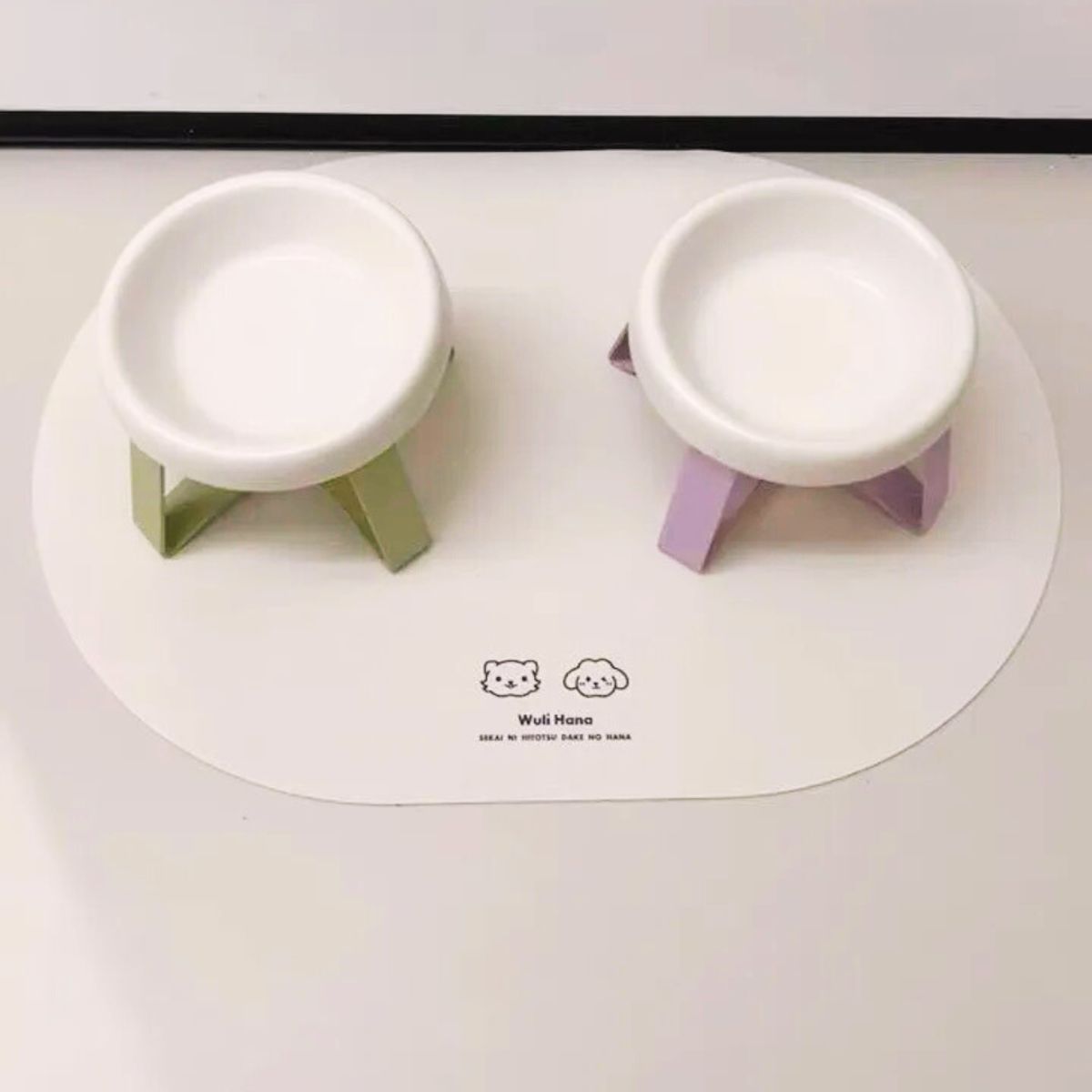 SUKEA - Mantel Impermeable De Alimento De Mascotas Perros Y Gatos Blanco
