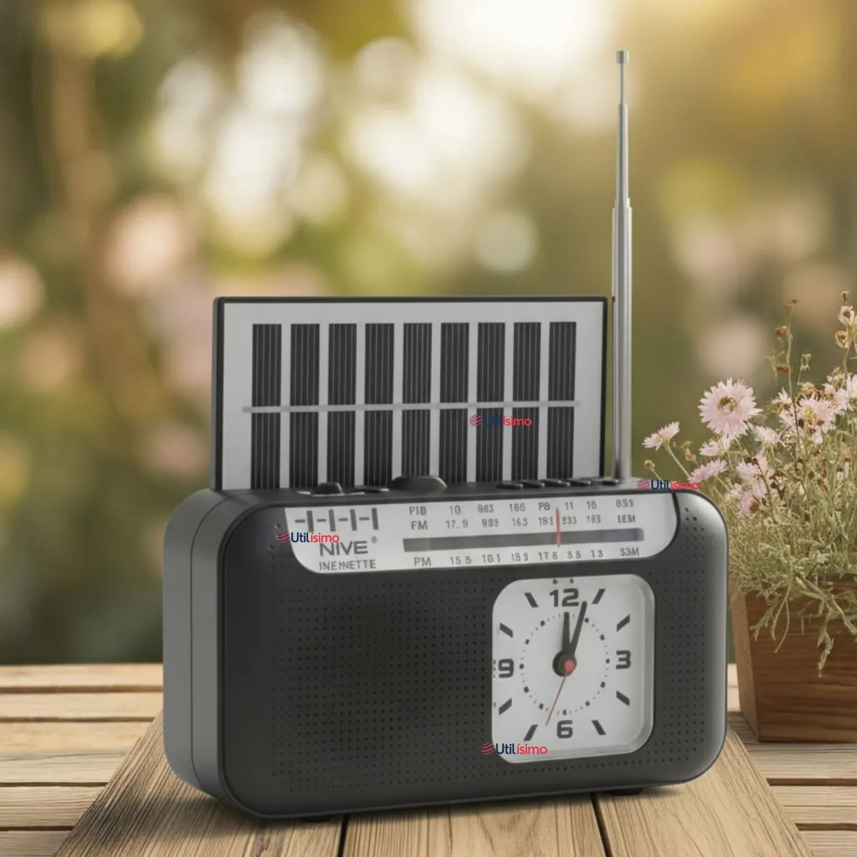 LINE - Radio Solar Portátil Recargable Bluetooth AMFM