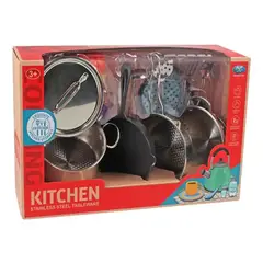 GENERICO - Set De Cocina Ollas Piezas Acero Inoxidable Juguete Niños